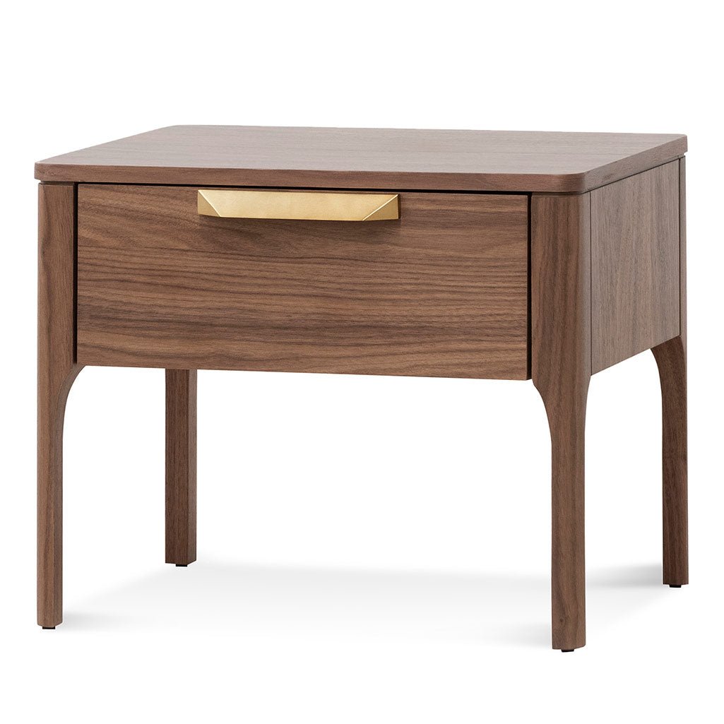 Aspen Wooden Bedside Table - Walnut - Bedside Tables