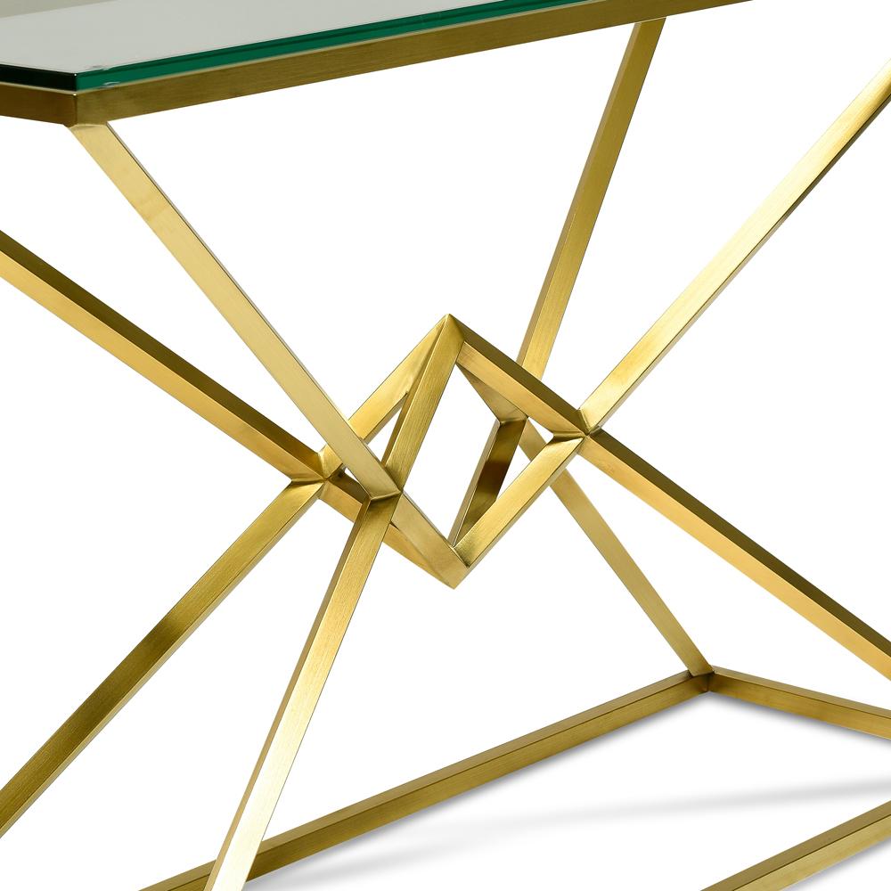 Audrey Glass Console Table - Gold Base - Console