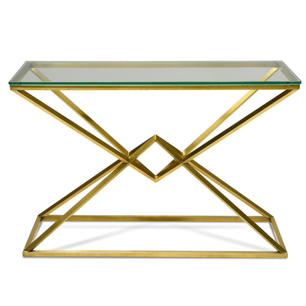 Audrey Glass Console Table - Gold Base - Console