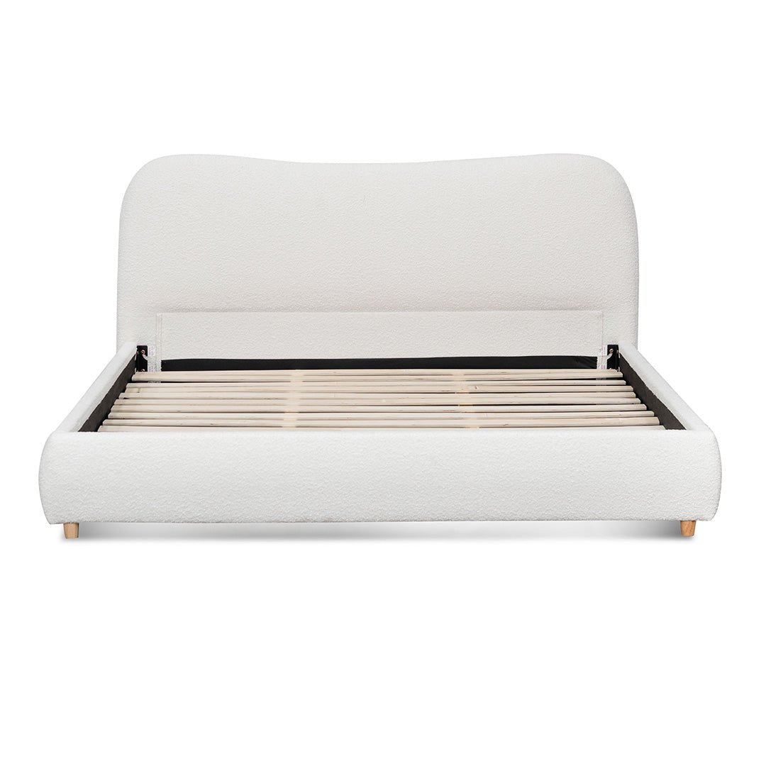 Aurora Fabric C.King Bed - Pearl White - Beds