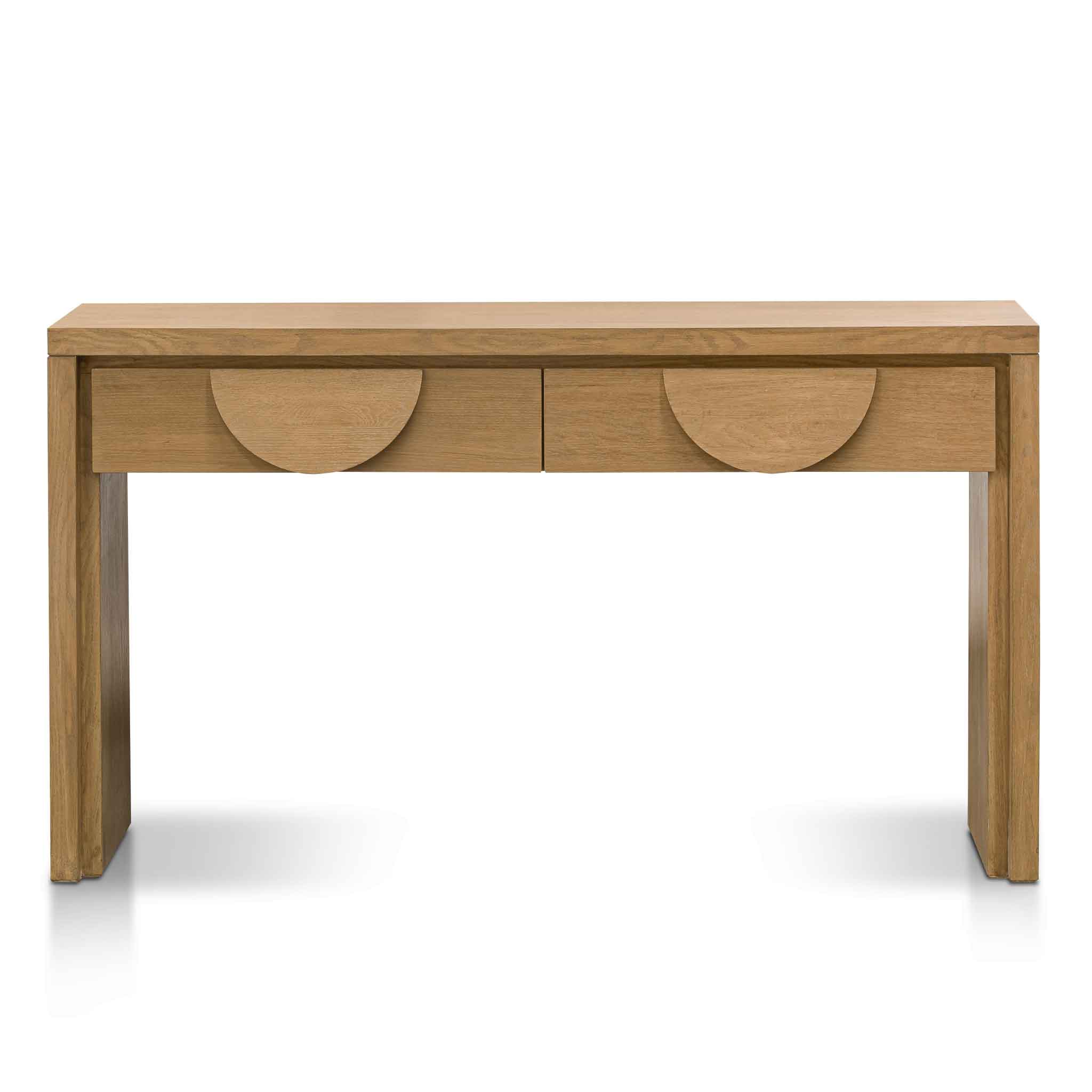 Ava Console Table with Drawers - Dusty Oak - Console