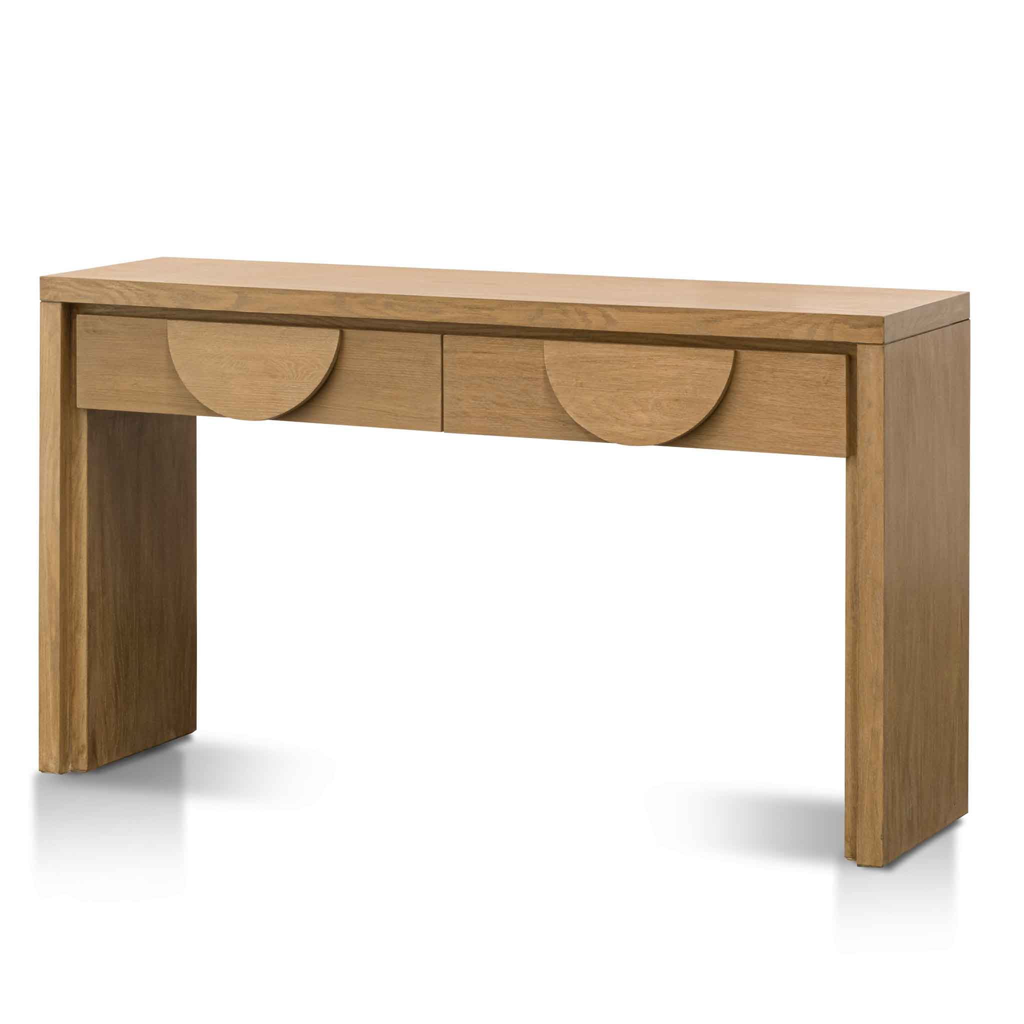 Ava Console Table with Drawers - Dusty Oak - Console