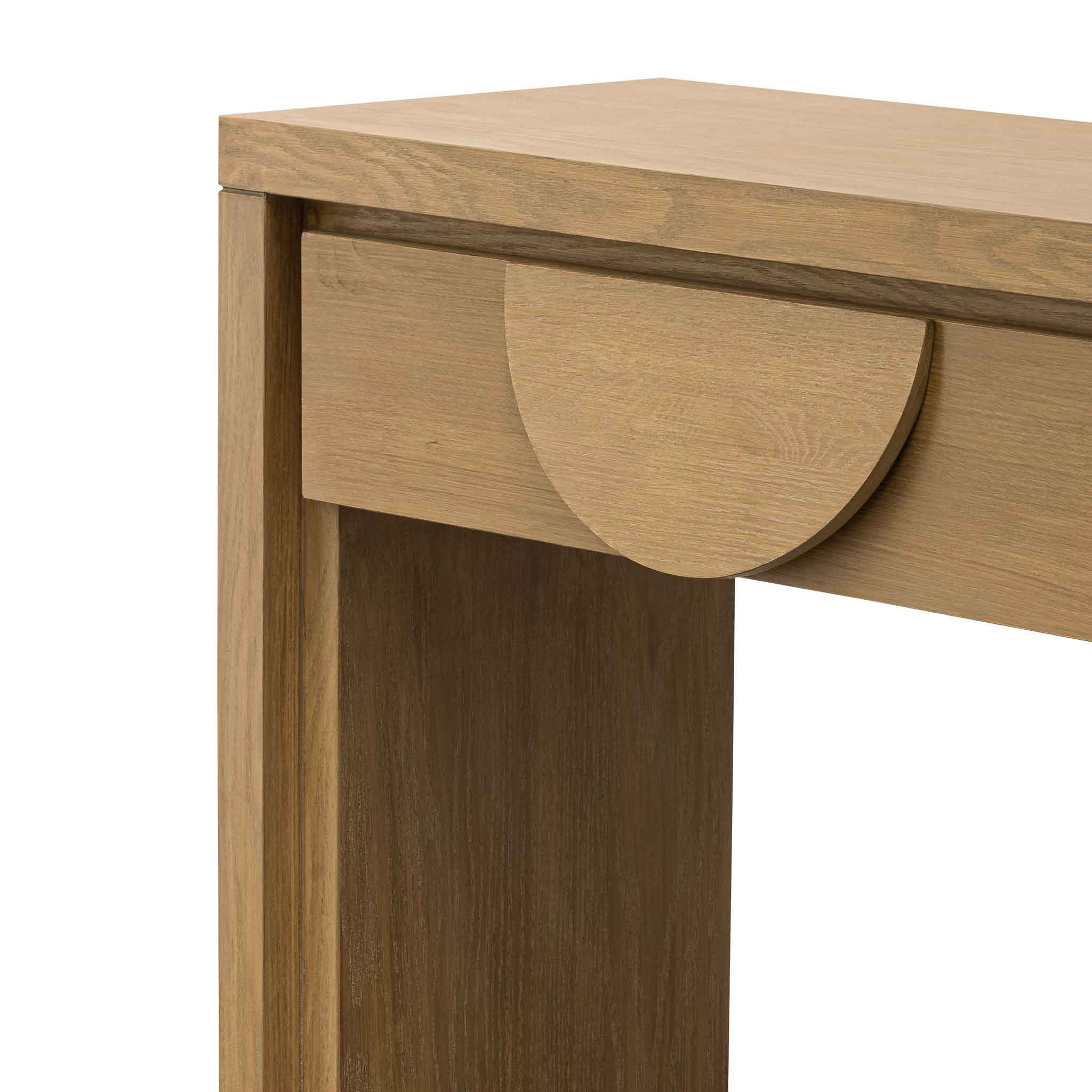 Ava Console Table with Drawers - Dusty Oak - Console