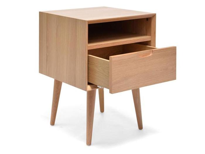 Axel Wooden Bedside Table - Natural - Bedside Tables