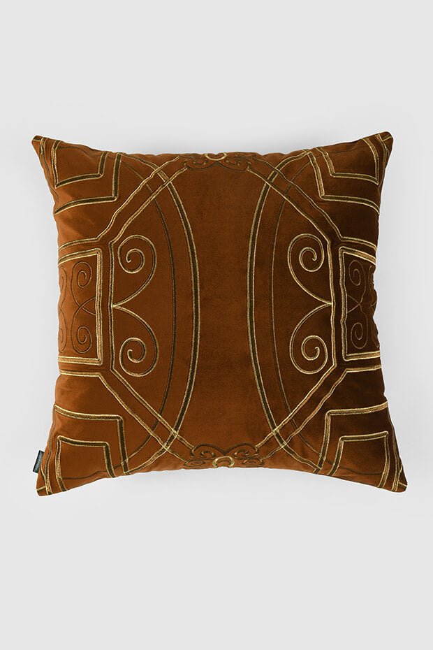 Baroque Pillow Cover , Amber - Pillow Covers