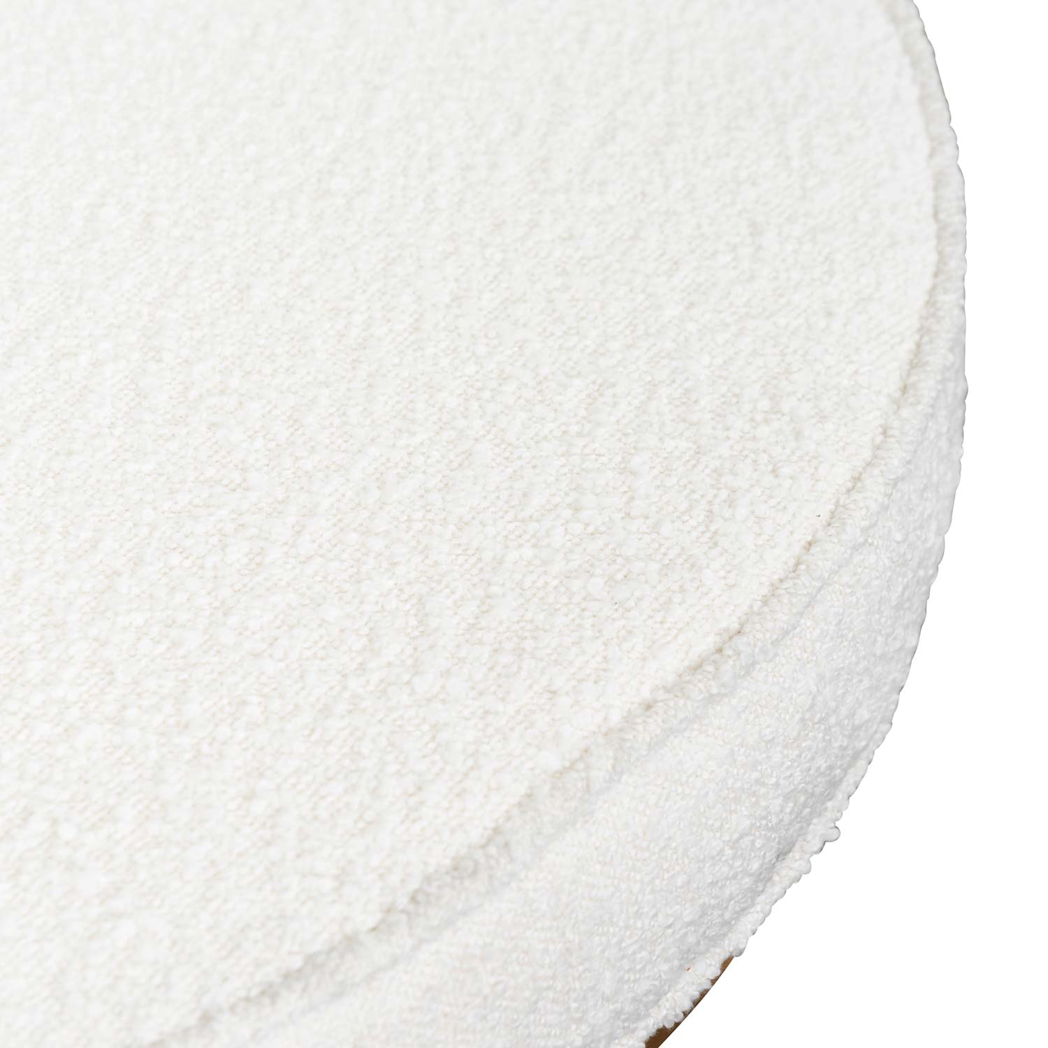 Bella Ivory White Boucle Ottoman - Brushed Gold Base - Stool