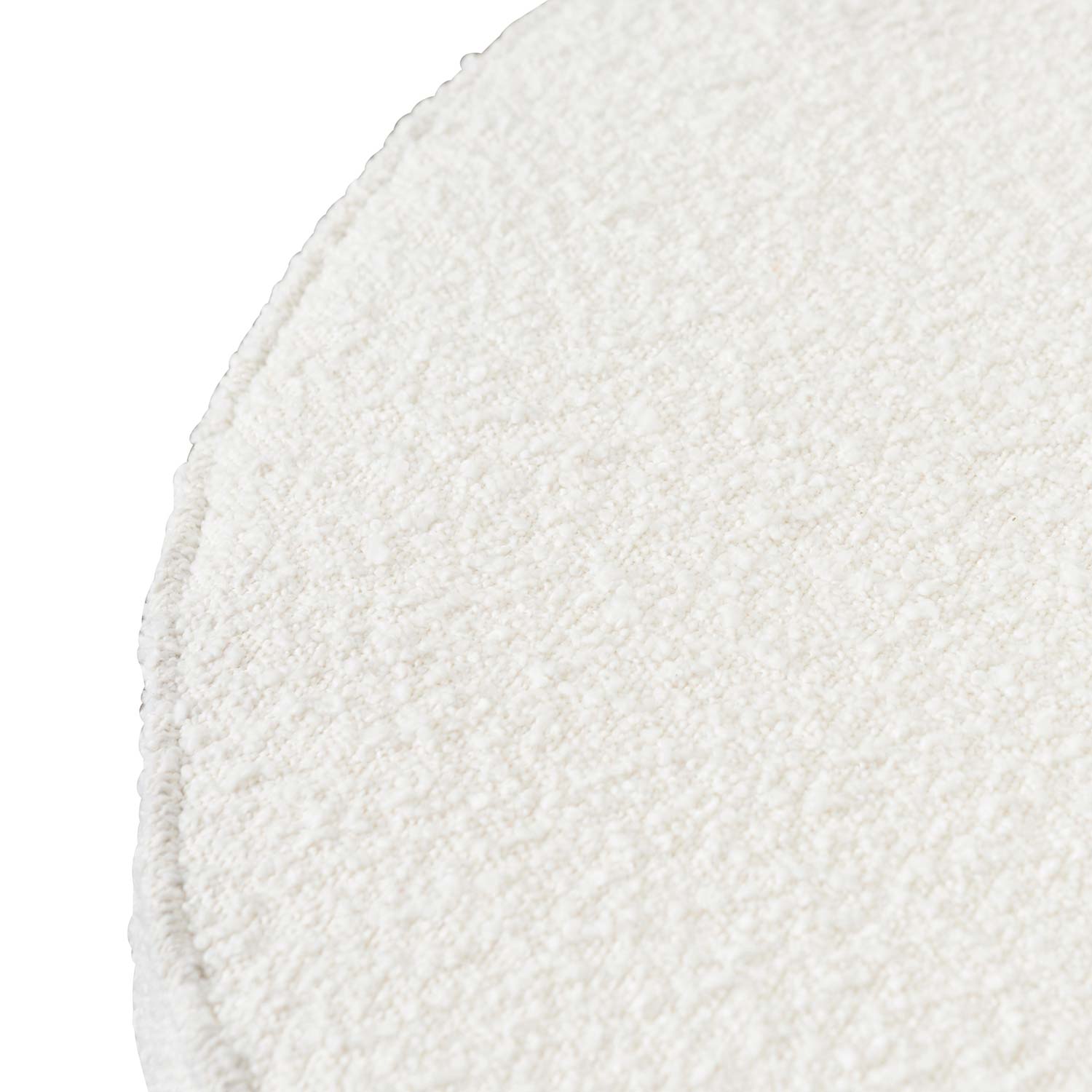 Bella Ivory White Boucle Ottoman - Brushed Gold Base - Stool