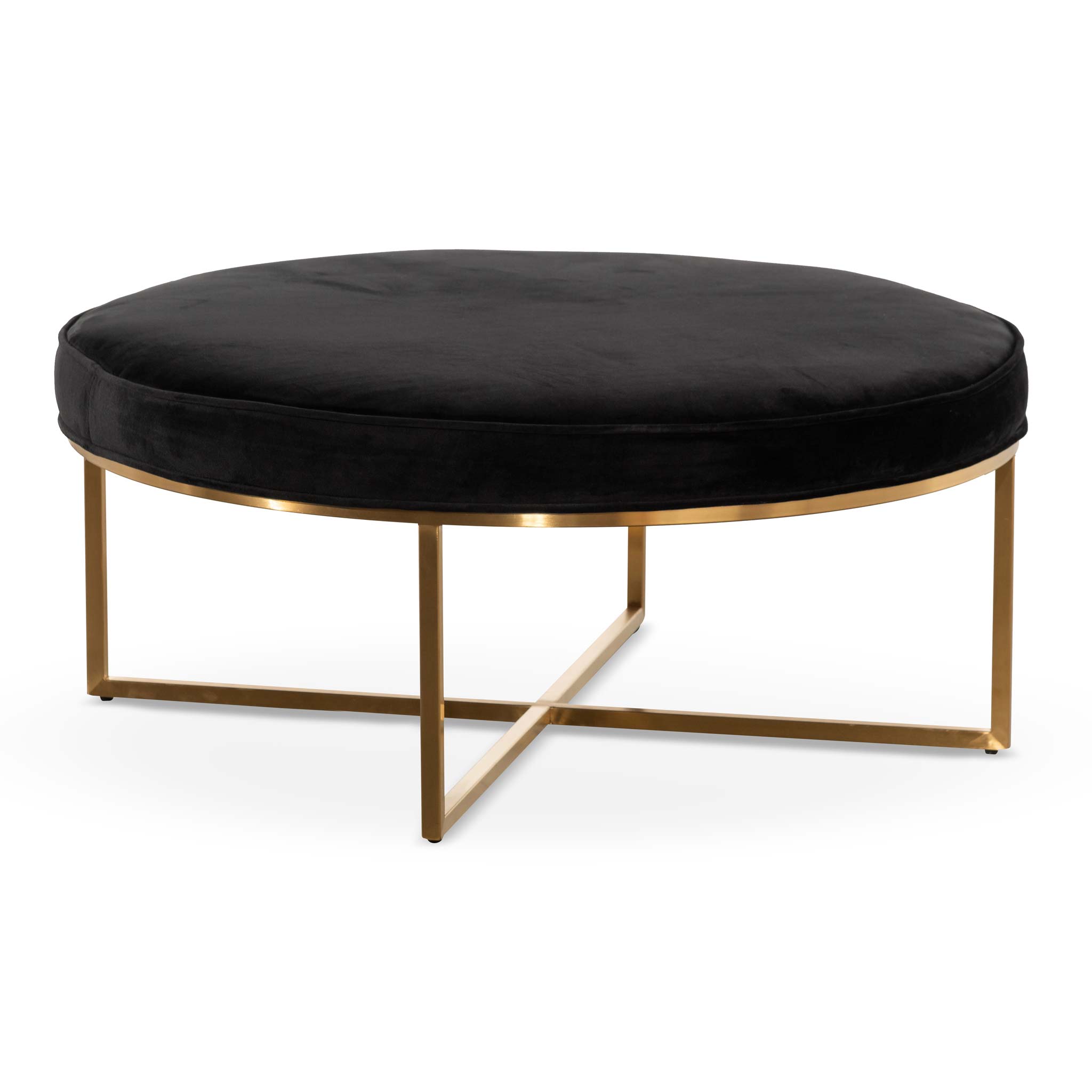 Bella Ottoman - Black Velvet - Ottomans