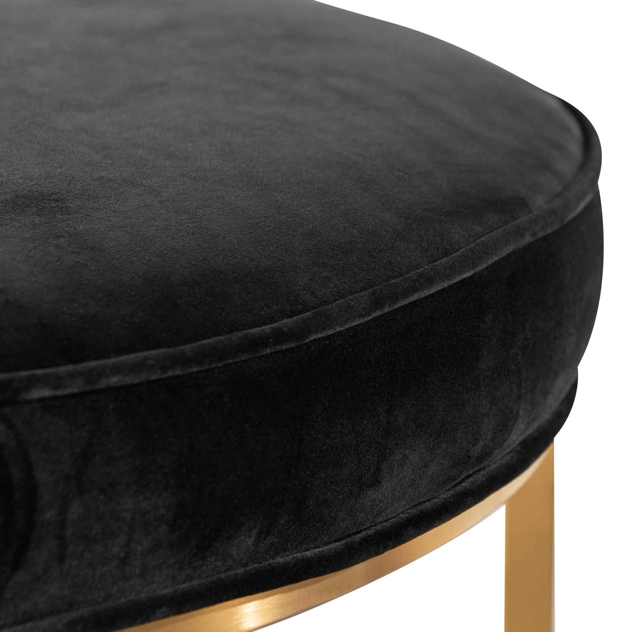 Bella Ottoman - Black Velvet - Ottomans