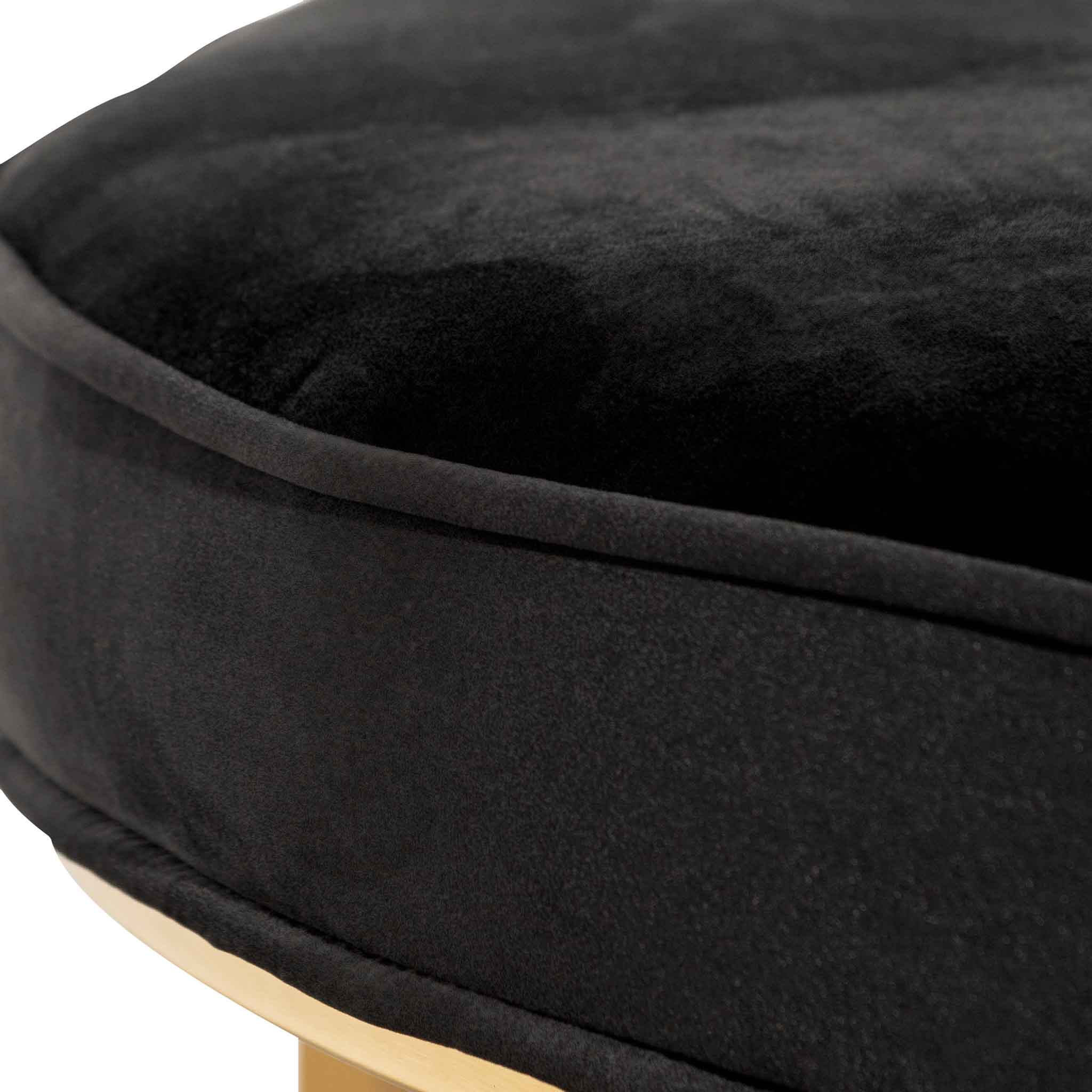 Bella Ottoman - Black Velvet - Ottomans