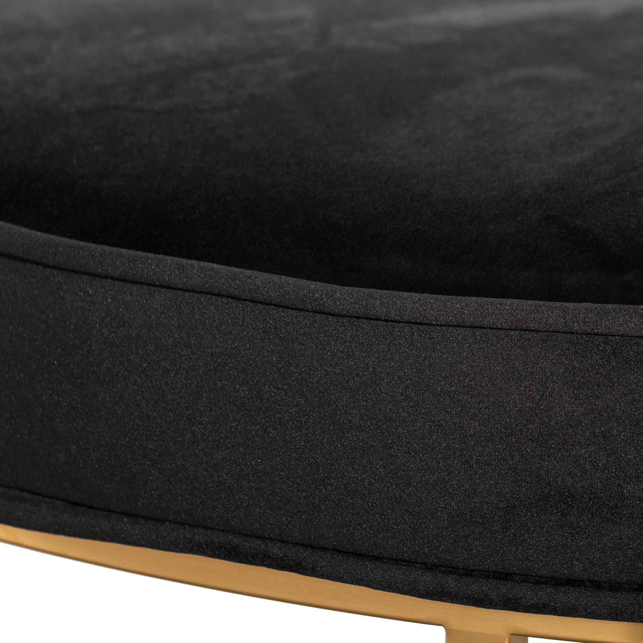 Bella Ottoman - Black Velvet - Ottomans