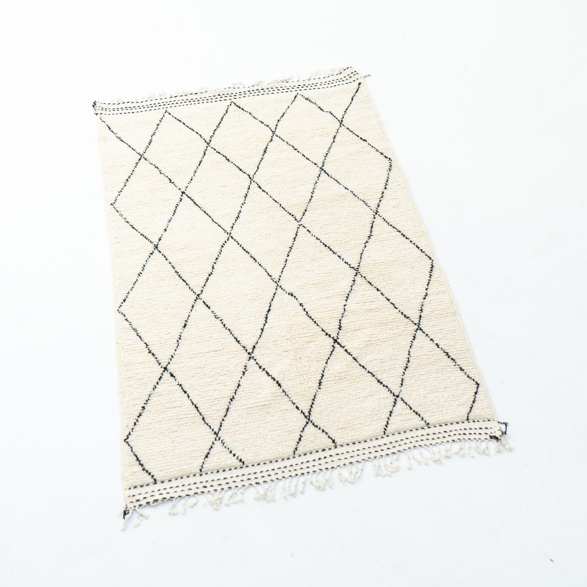 Beni Ourain - Medium classic Diamonds with stripes - Beni Ourain Rug