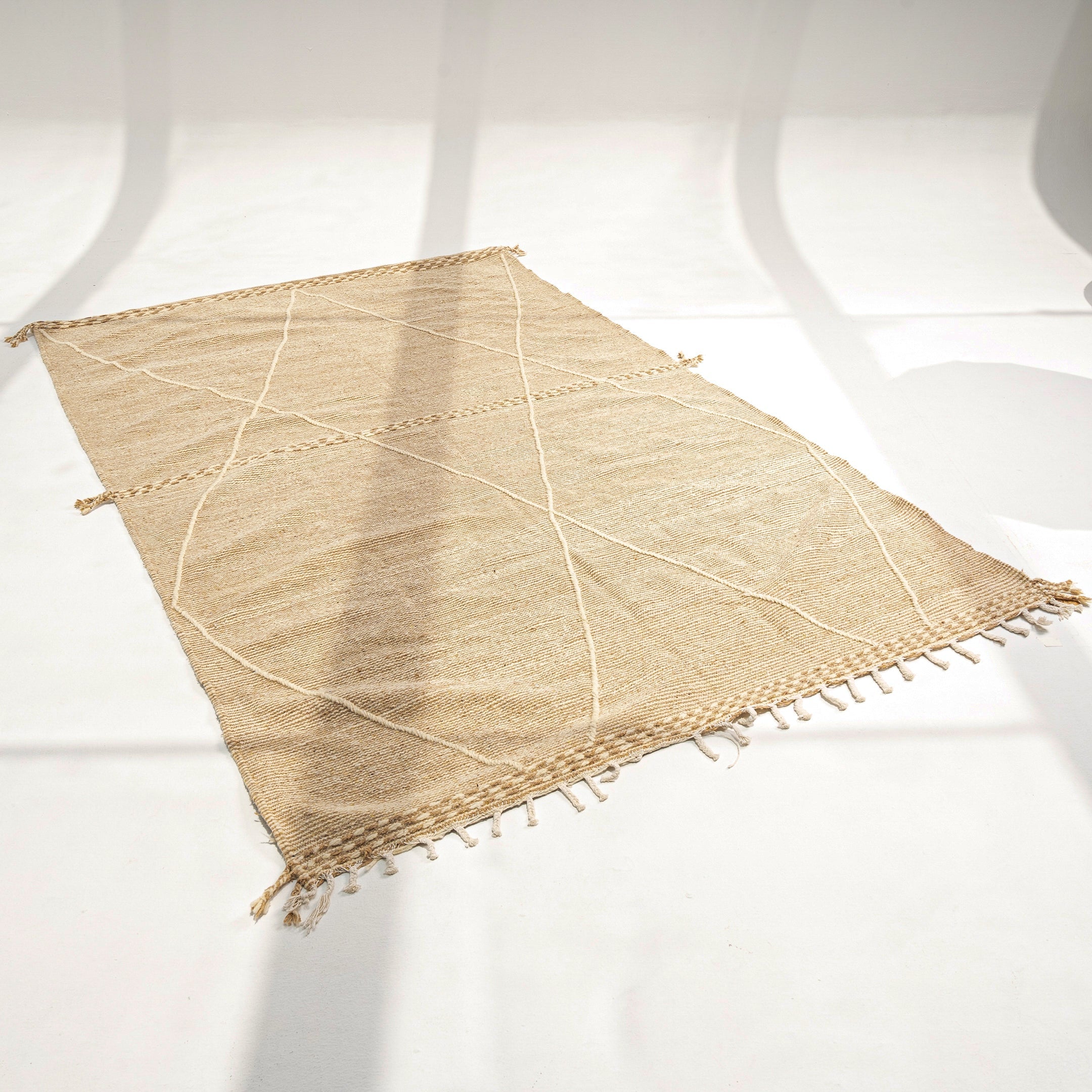 Berber Rug - Zanafi Kilim - Beige & Off White Diamonds - Berber Rug