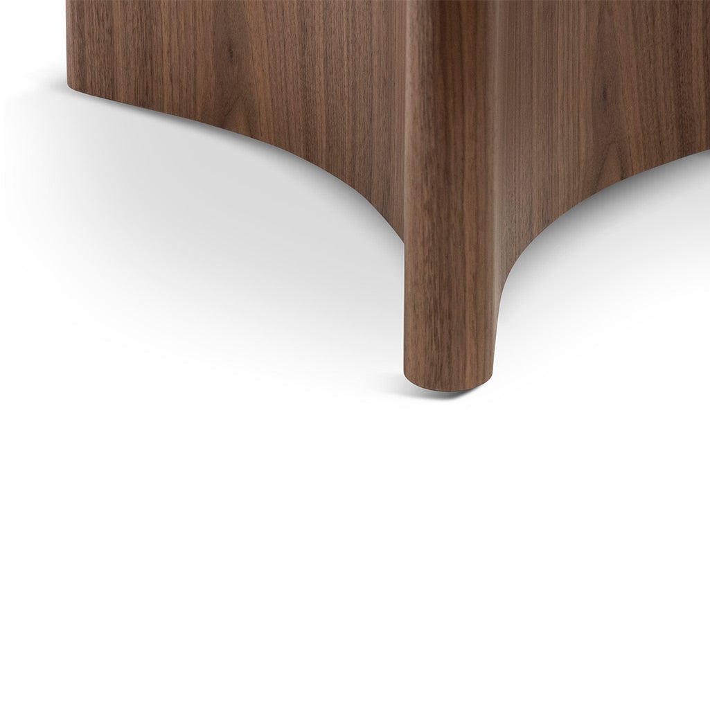 Blake 1.5m Round Glass Dining Table - Walnut - Dining Tables