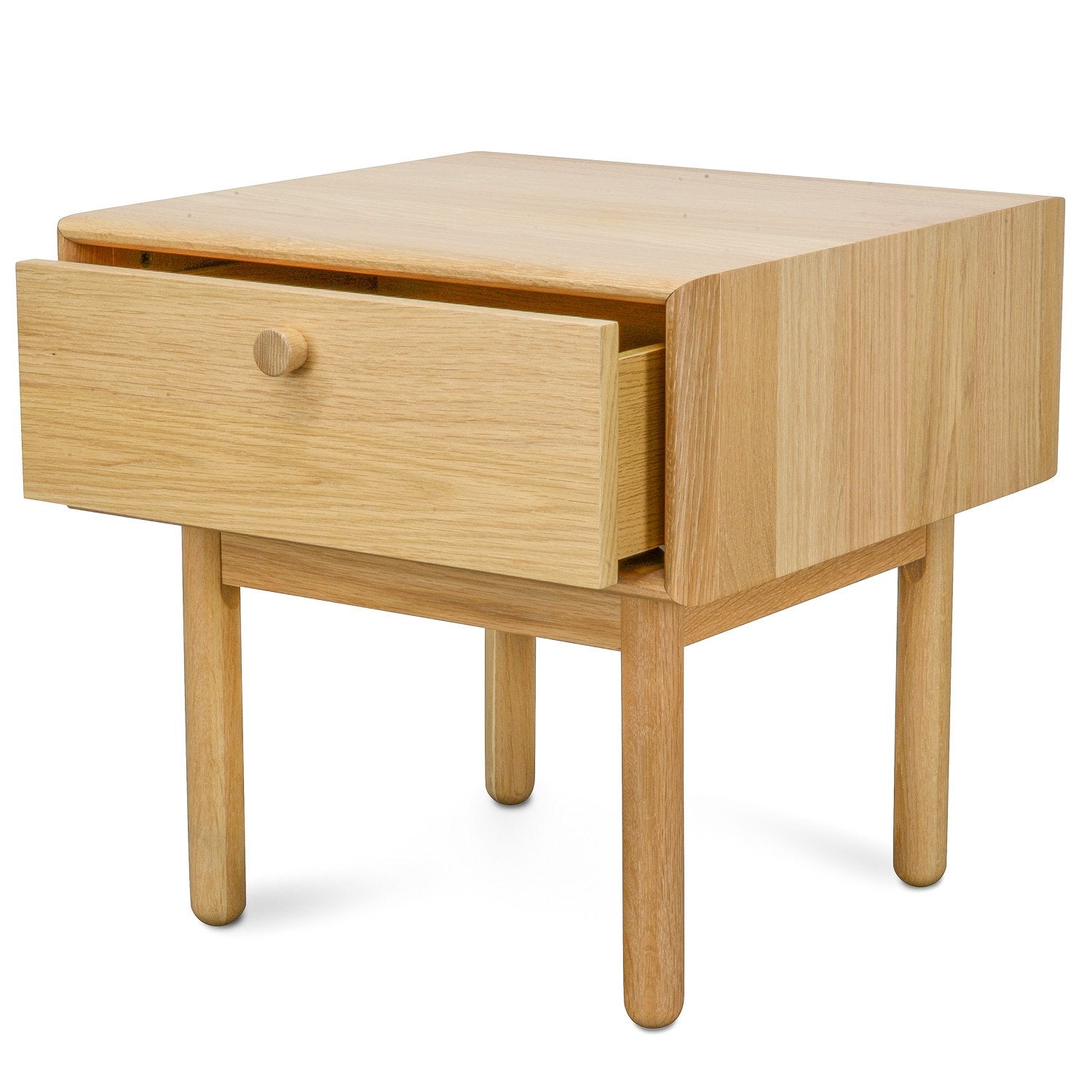 Brynn Wooden Lamp Side Table with Drawer - Natural - Bedside Tables