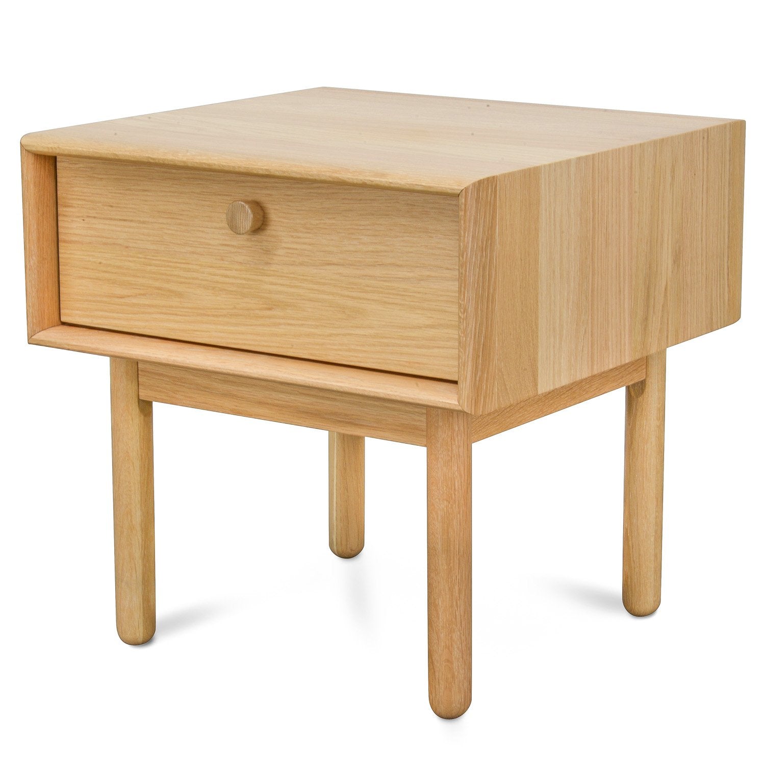 Brynn Wooden Lamp Side Table with Drawer - Natural - Bedside Tables