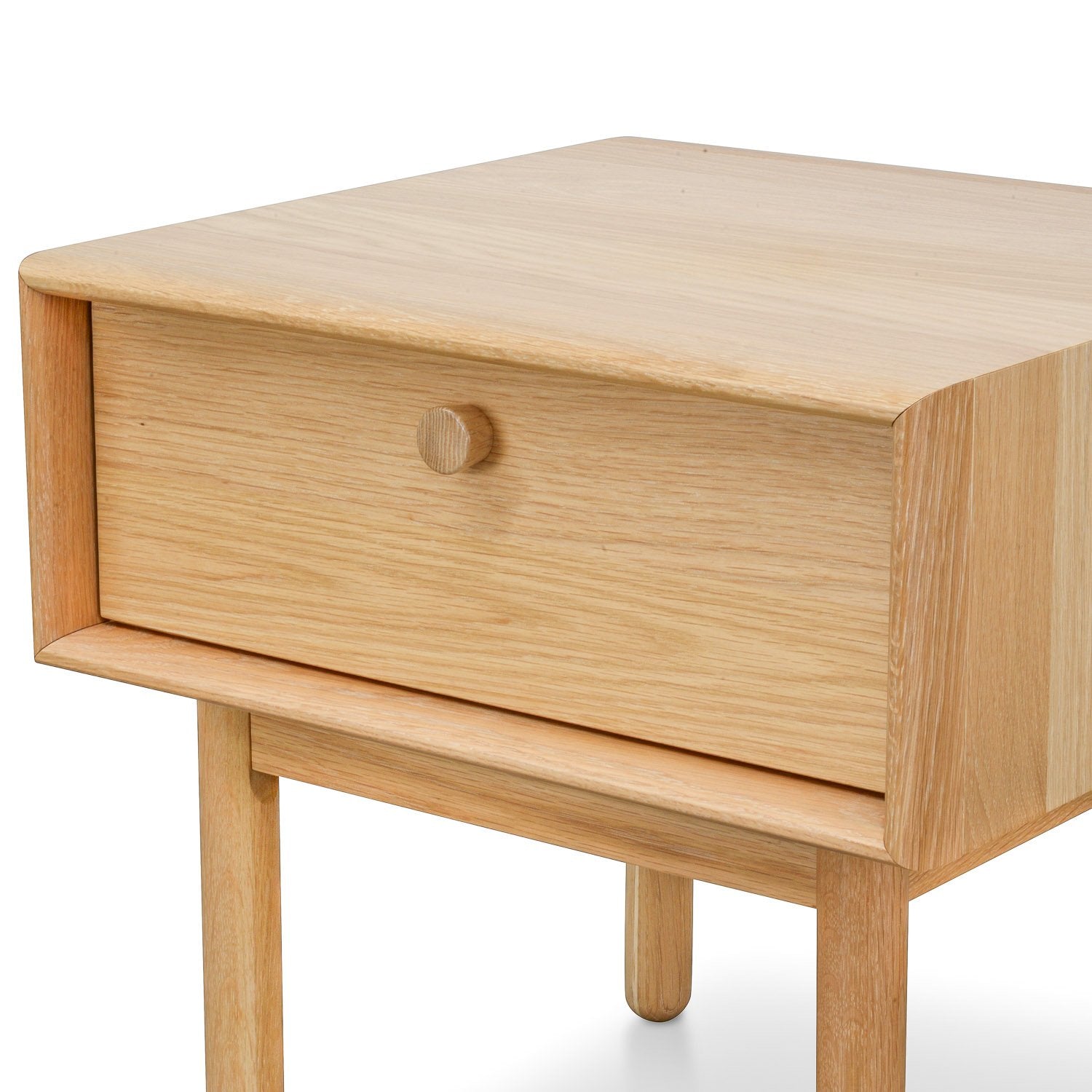 Brynn Wooden Lamp Side Table with Drawer - Natural - Bedside Tables