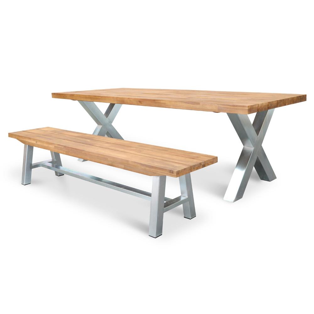 Bryon 2.5m Outdoor Dining Table - Galvanized - Dining Tables