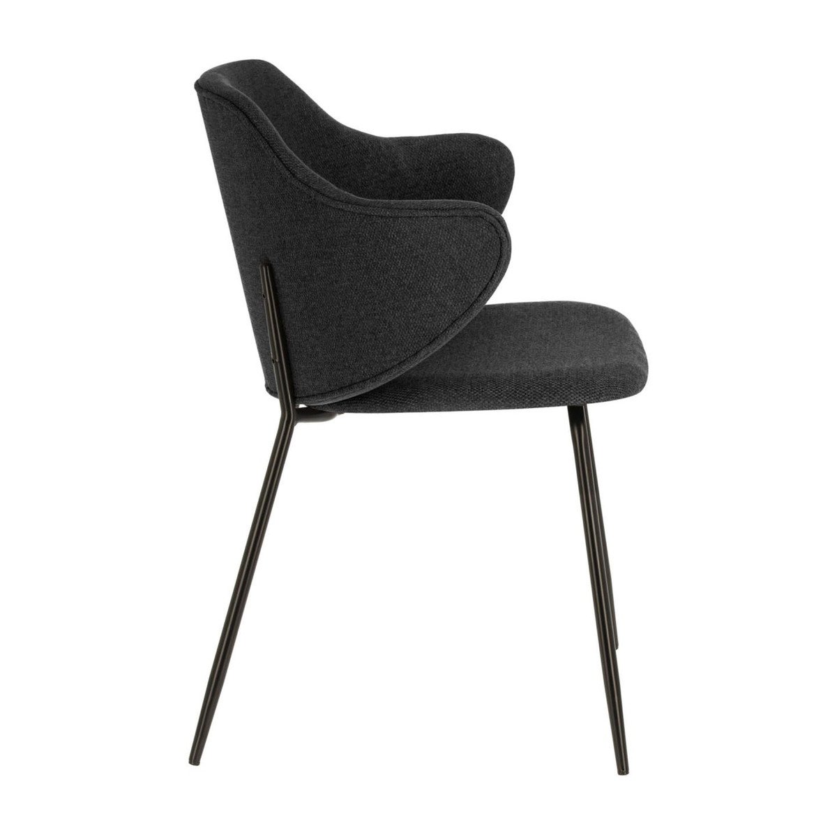 Budapest Fabric Dining Chair - Charcoal Black - Dining Chairs