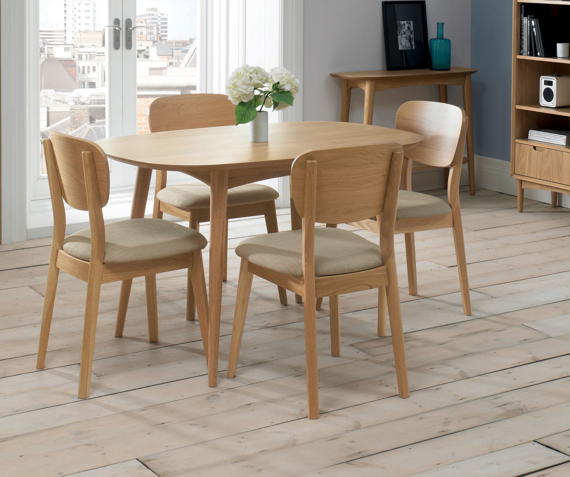 Byren Scandinavian 1.3m Fixed Dining Table - Natural - Dining Tables