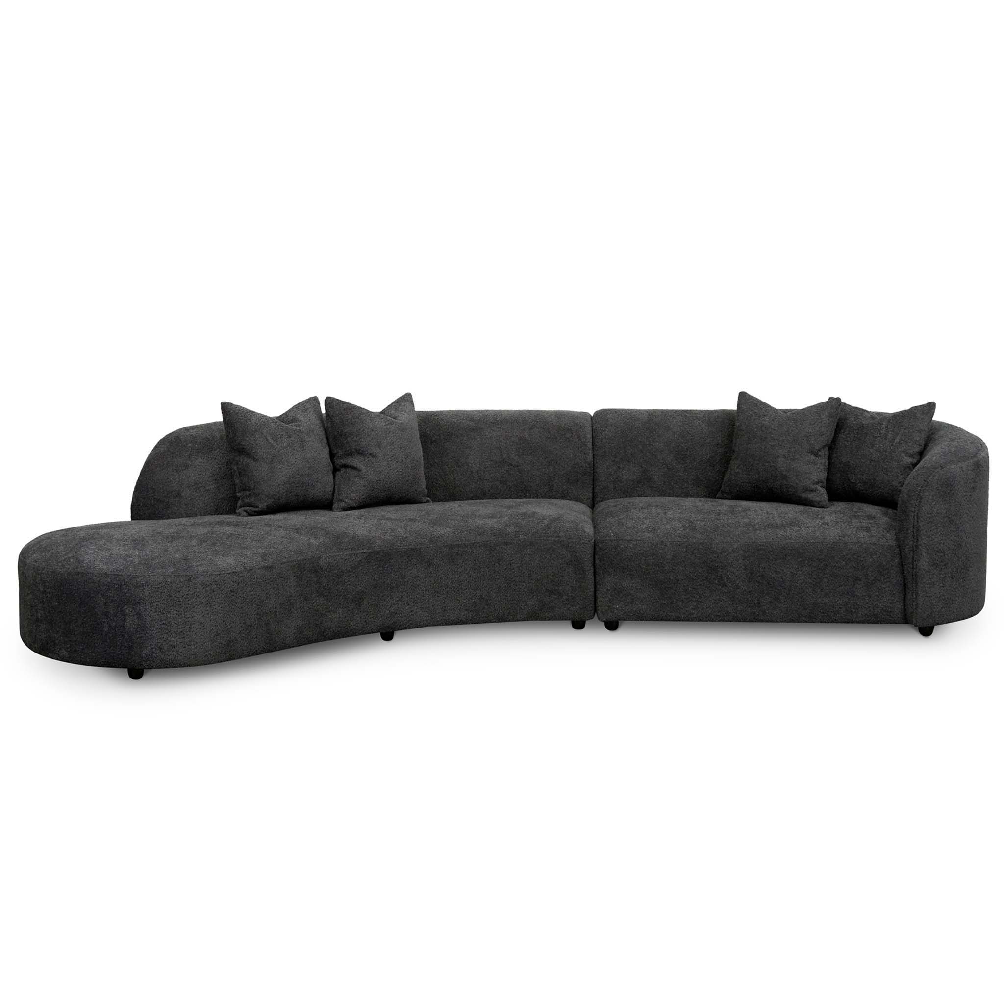 Camilla Left Chaise Sofa - Charcoal Boucle - Sofas