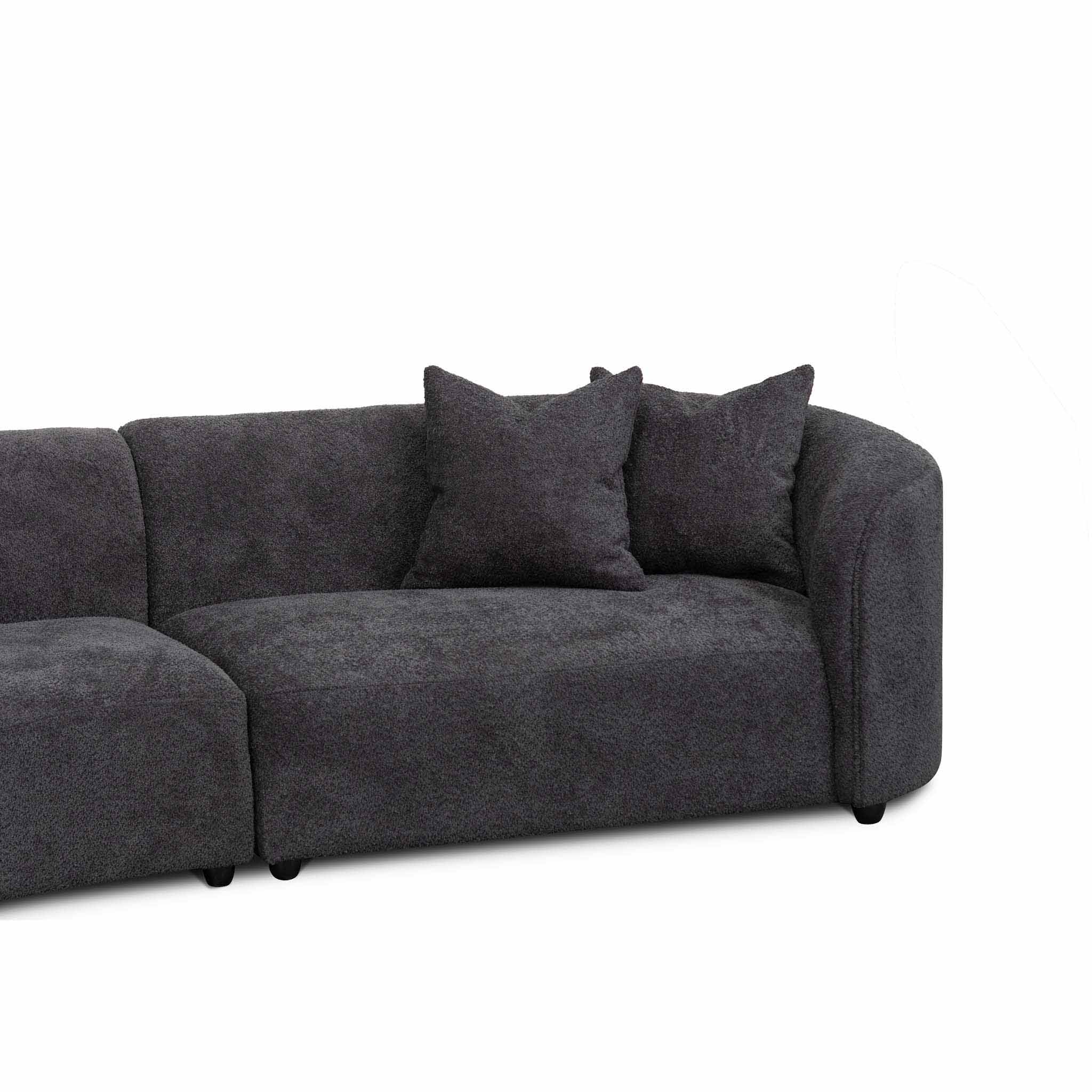 Camilla Left Chaise Sofa - Charcoal Boucle - Sofas
