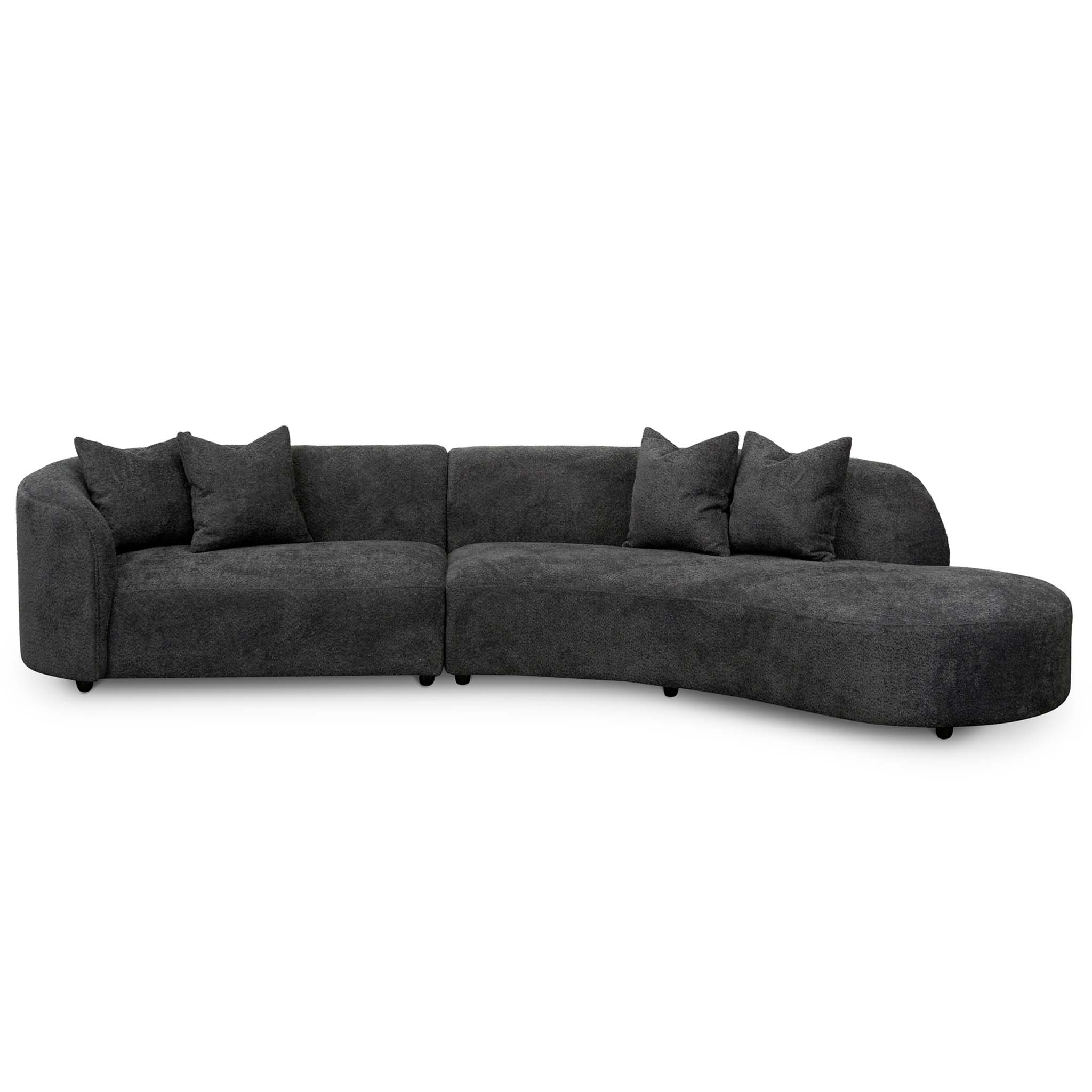 Camilla Right Chaise Sofa - Charcoal Boucle - Sofas