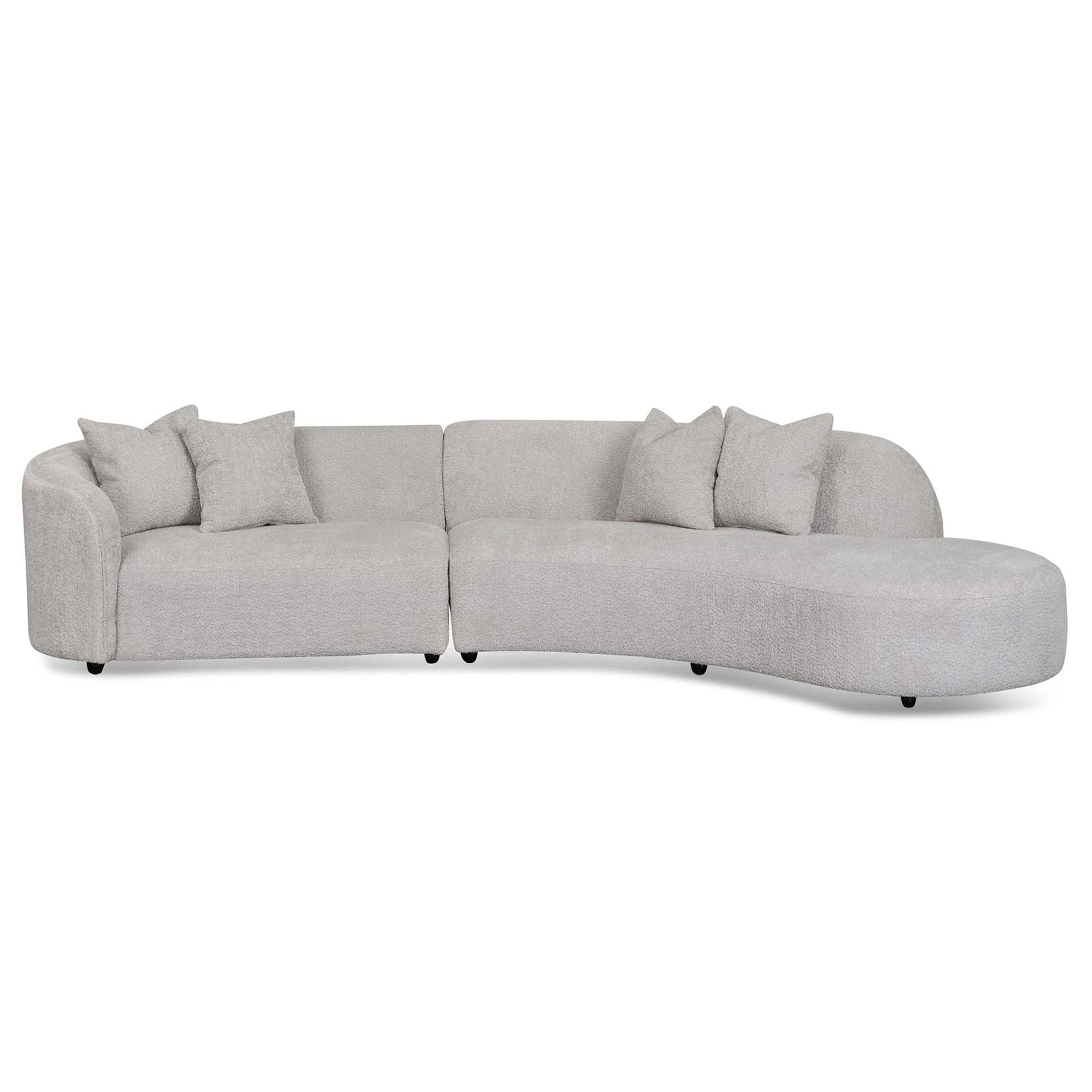 Camilla Right Chaise Sofa - Light Grey Boucle - Sofas