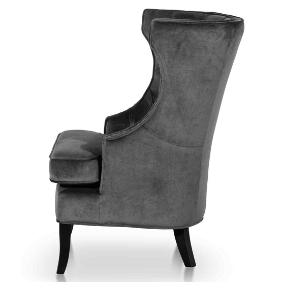 Camilla Wingback Armchair - Cosmic Grey Velvet - Armchairs