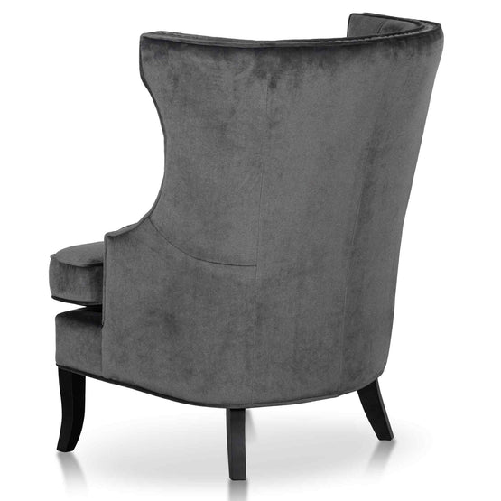 Camilla Wingback Armchair - Cosmic Grey Velvet - Armchairs