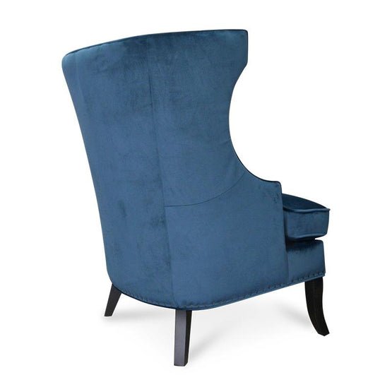 Camilla Wingback Armchair - Navy Blue Velvet - Armchairs