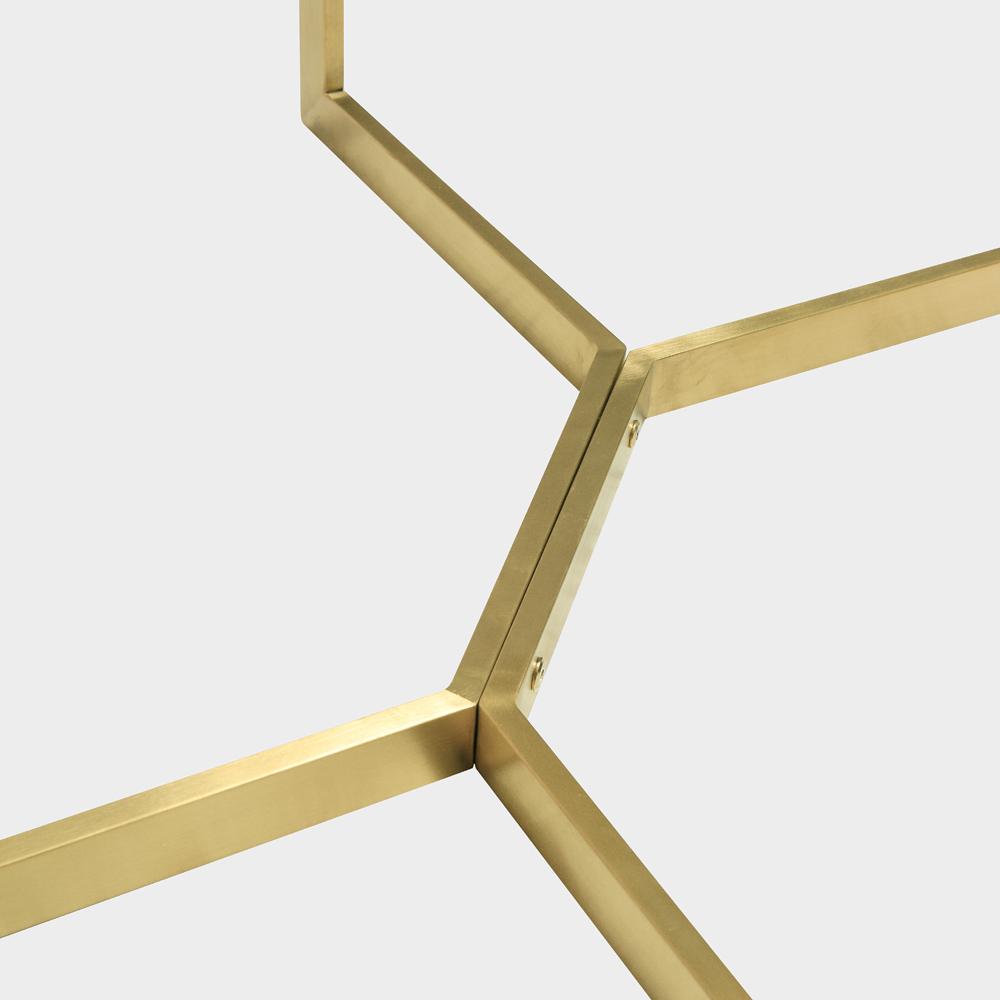 Canyon 1.2m Round Glass Dining Table - Gold Base - Dining Tables