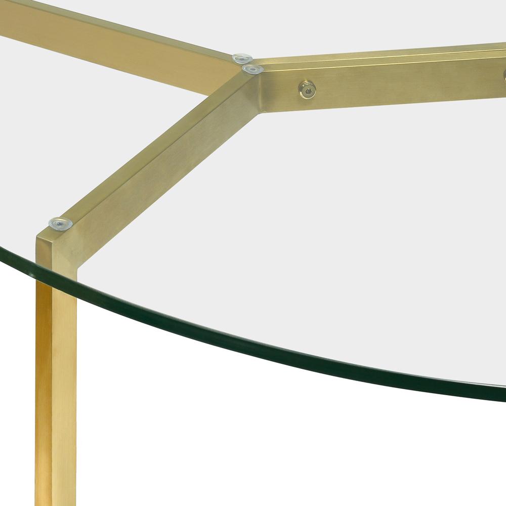 Canyon 1.2m Round Glass Dining Table - Gold Base - Dining Tables