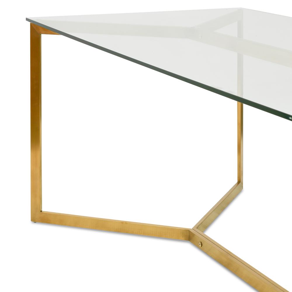 Canyon 1.9m Glass Dining Table - Gold Base - Dining Tables