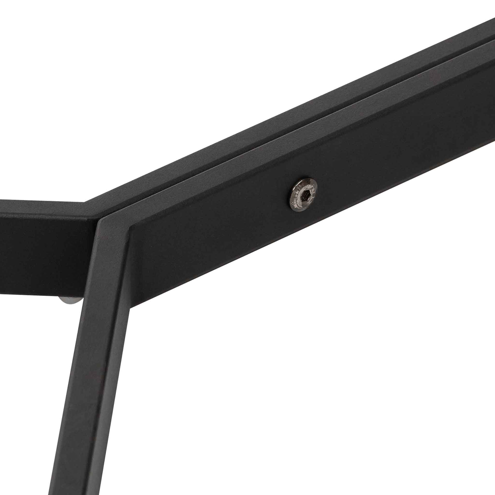 Canyon 1.9m Grey Glass Dining Table - Black Base - Dining Tables