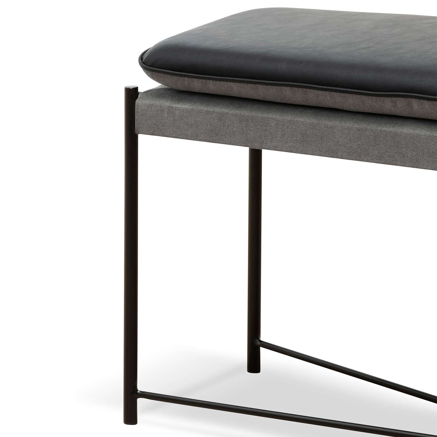 Carla Ottoman - Black and Grey Seat - Ottomans