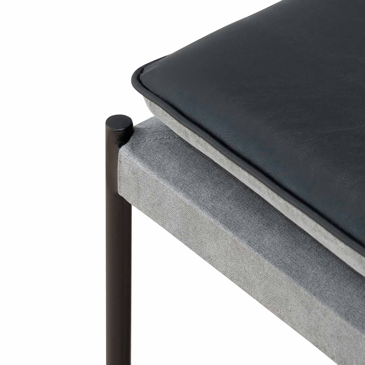 Carla Ottoman - Black and Grey Seat - Ottomans