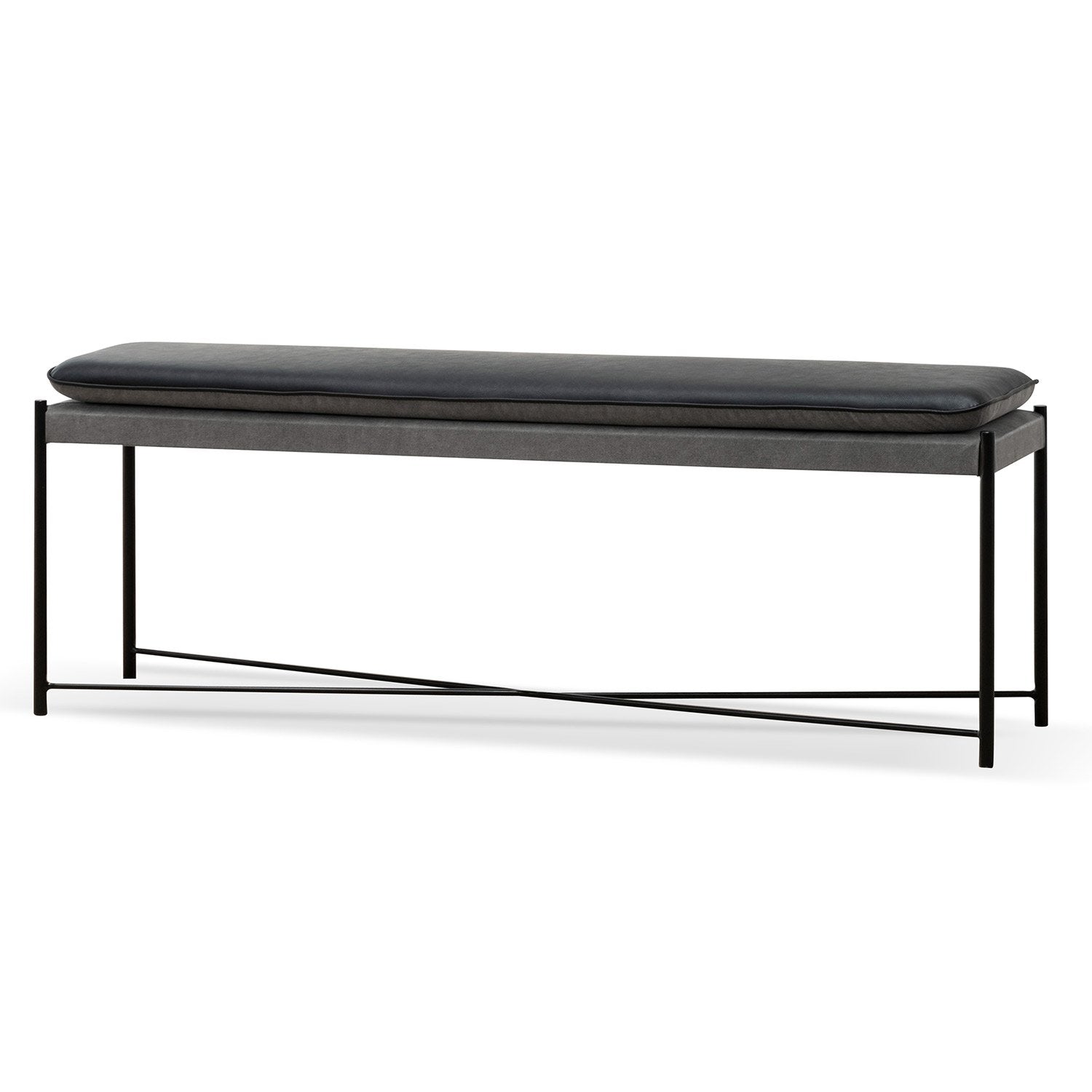 Carla Ottoman - Black and Grey Seat - Ottomans