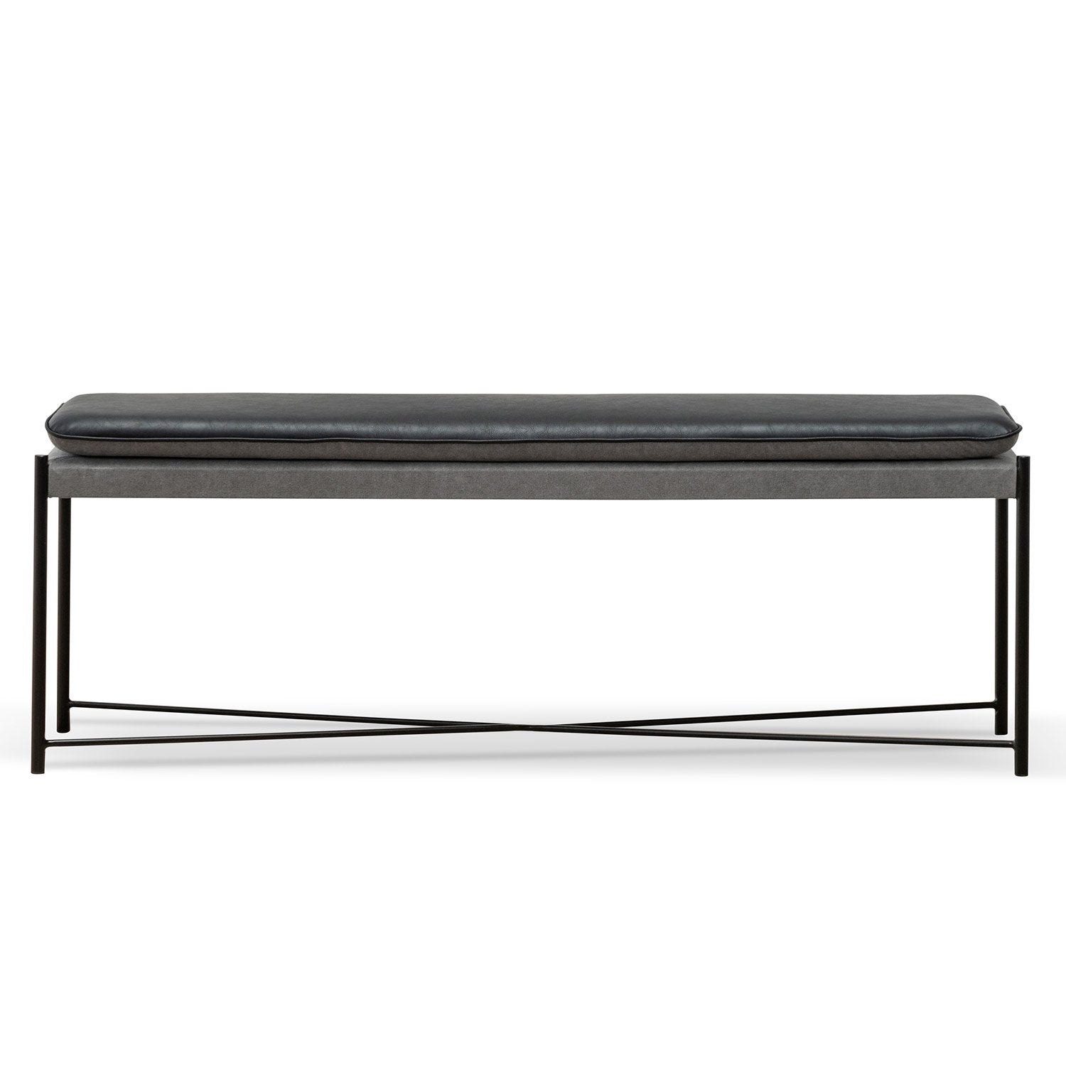 Carla Ottoman - Black and Grey Seat - Ottomans