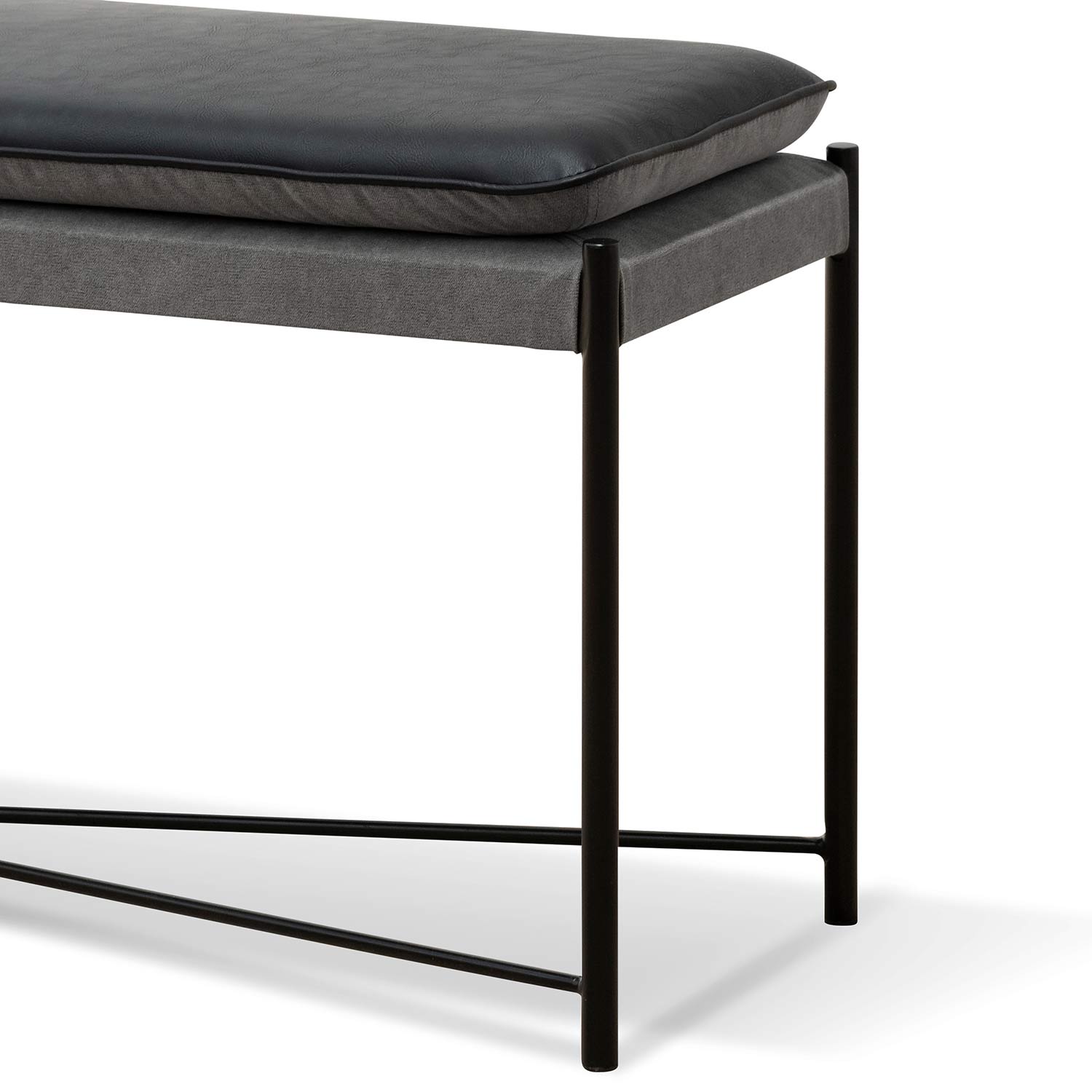 Carla Ottoman - Black and Grey Seat - Ottomans