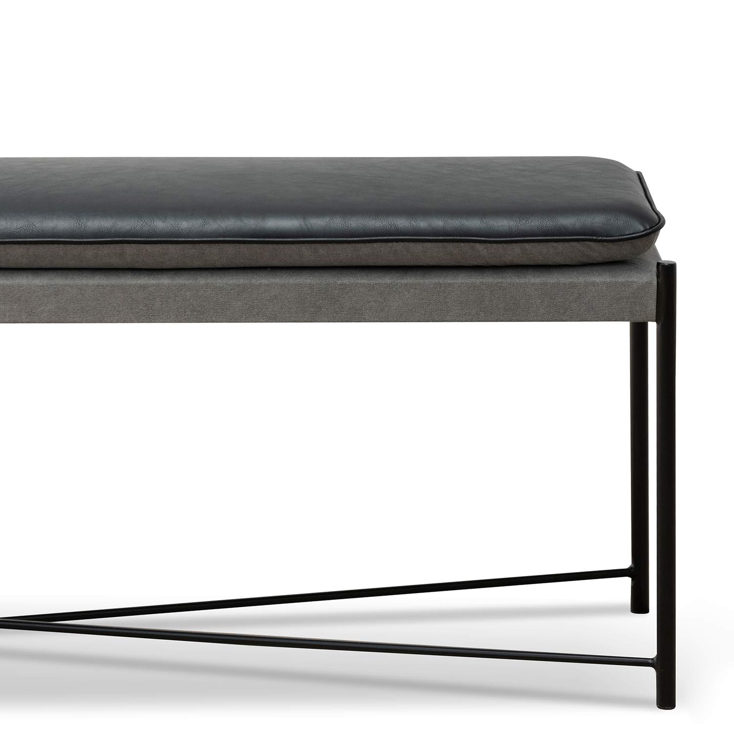 Carla Ottoman - Black and Grey Seat - Ottomans