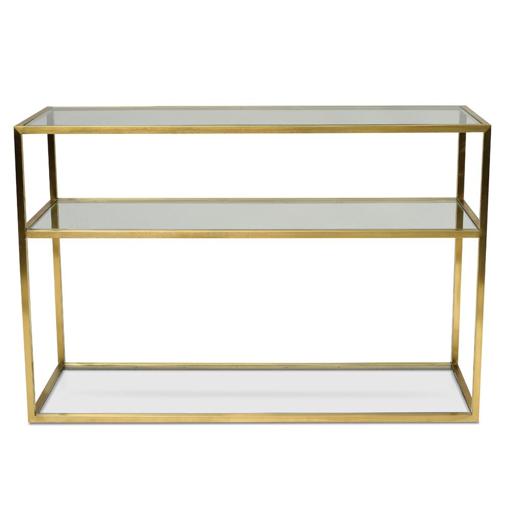 Carson Glass Console Table - Gold Base - Console