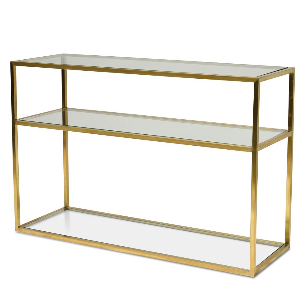 Carson Glass Console Table - Gold Base - Console