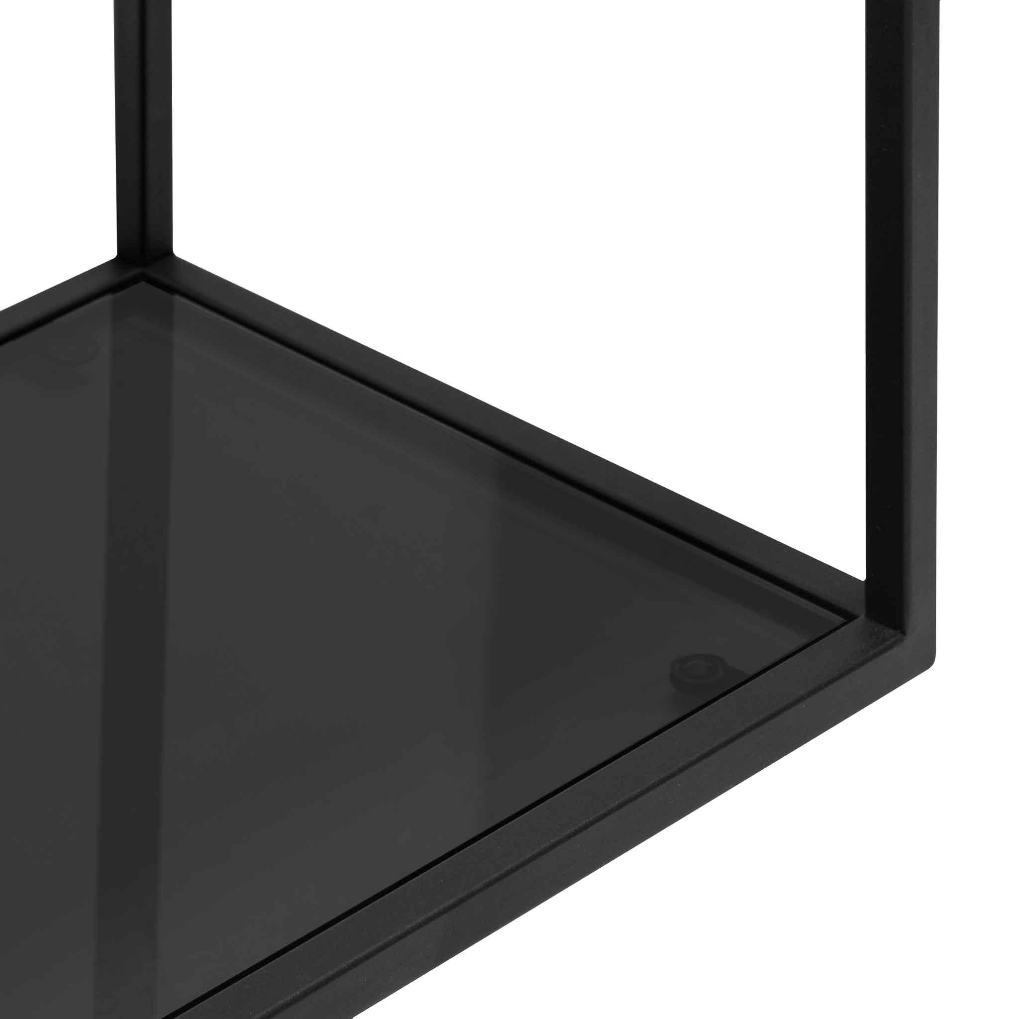 Carson Grey Glass Console Table - Black Base - Console
