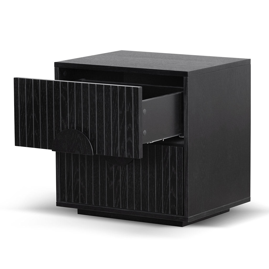 Carter Bedside Table - Matte Black Oak - Bedside Tables