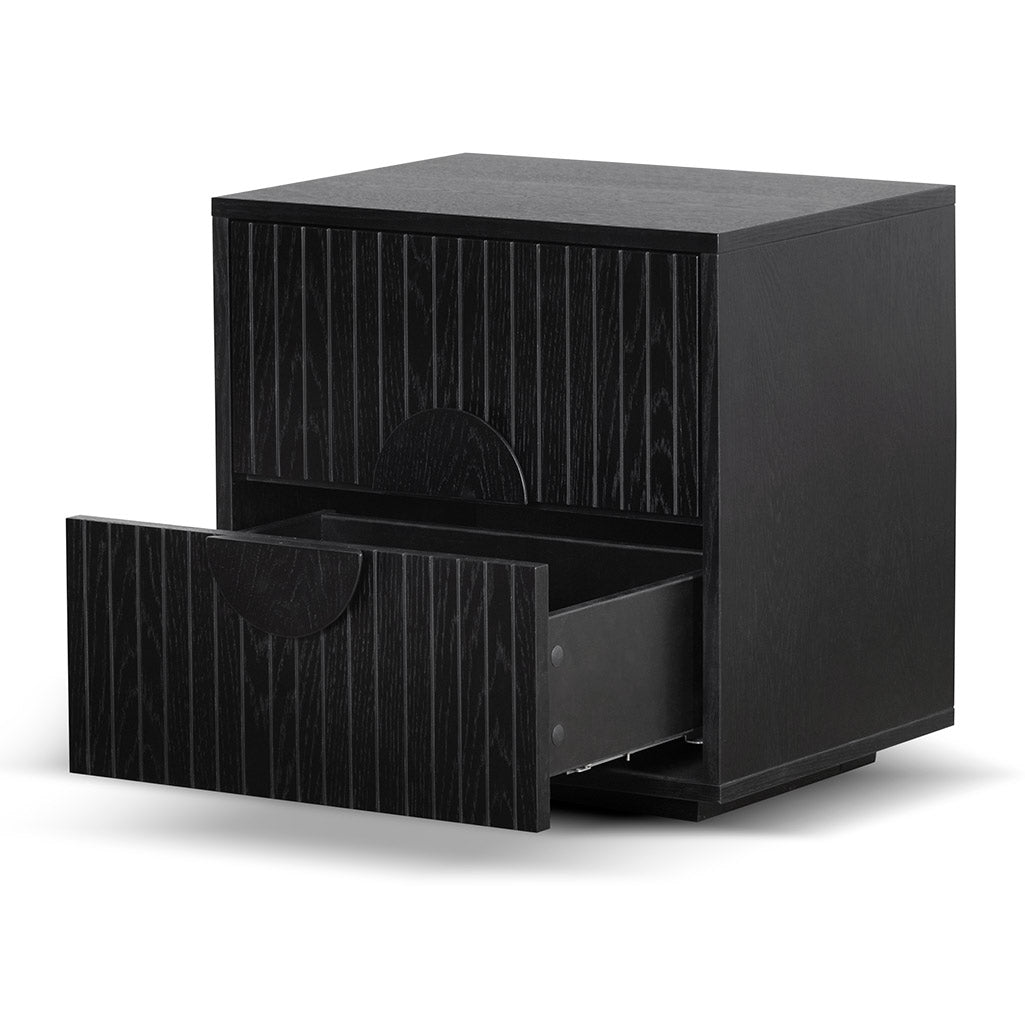Carter Bedside Table - Matte Black Oak - Bedside Tables