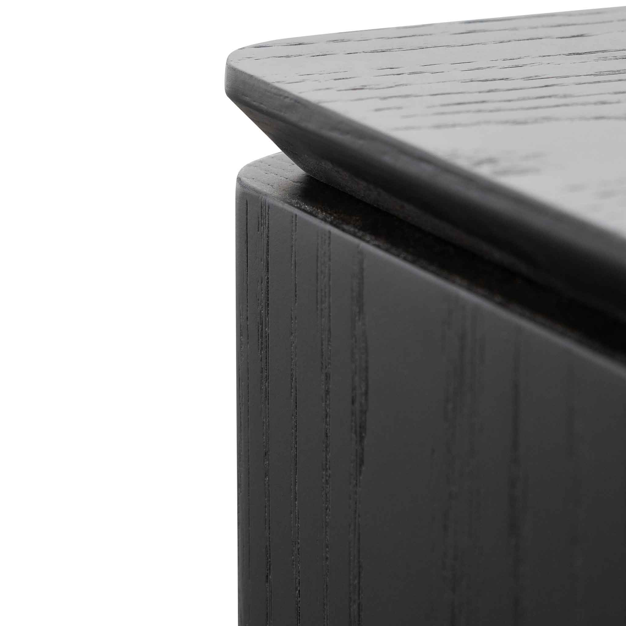 Carter Entertainment TV Stand with Middle Drawer - Black Ash Wood - TV Units