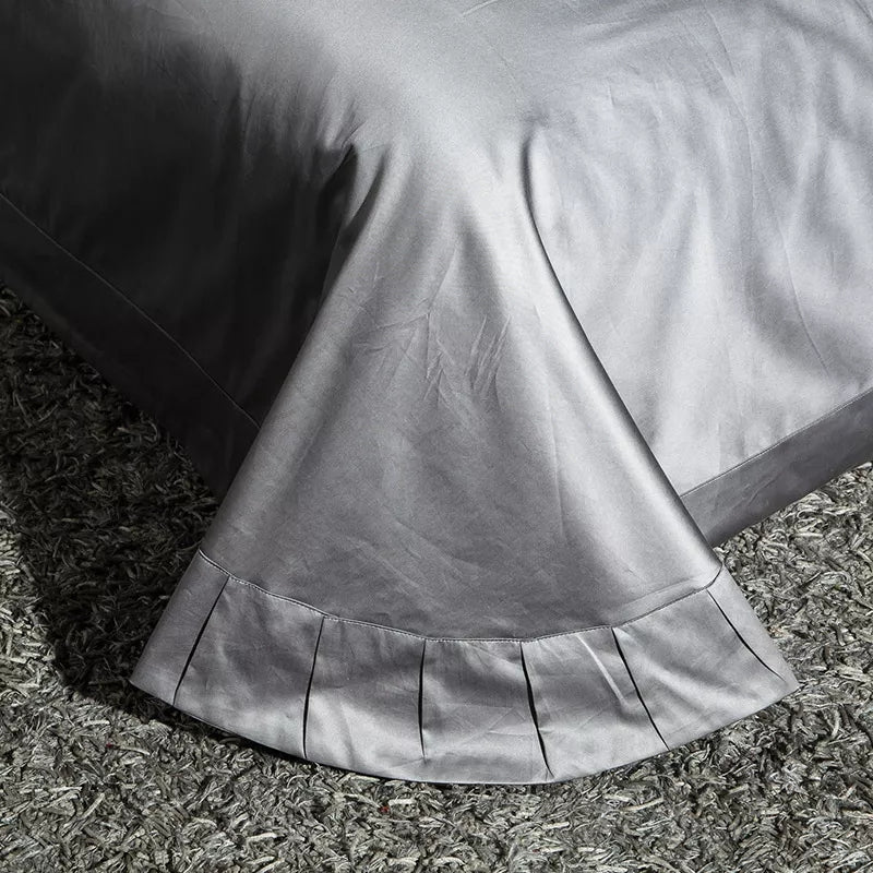 Cassandra Silver 1000 TC Luxury Egyptian Cotton Duvet Cover Set - Duvet Covers