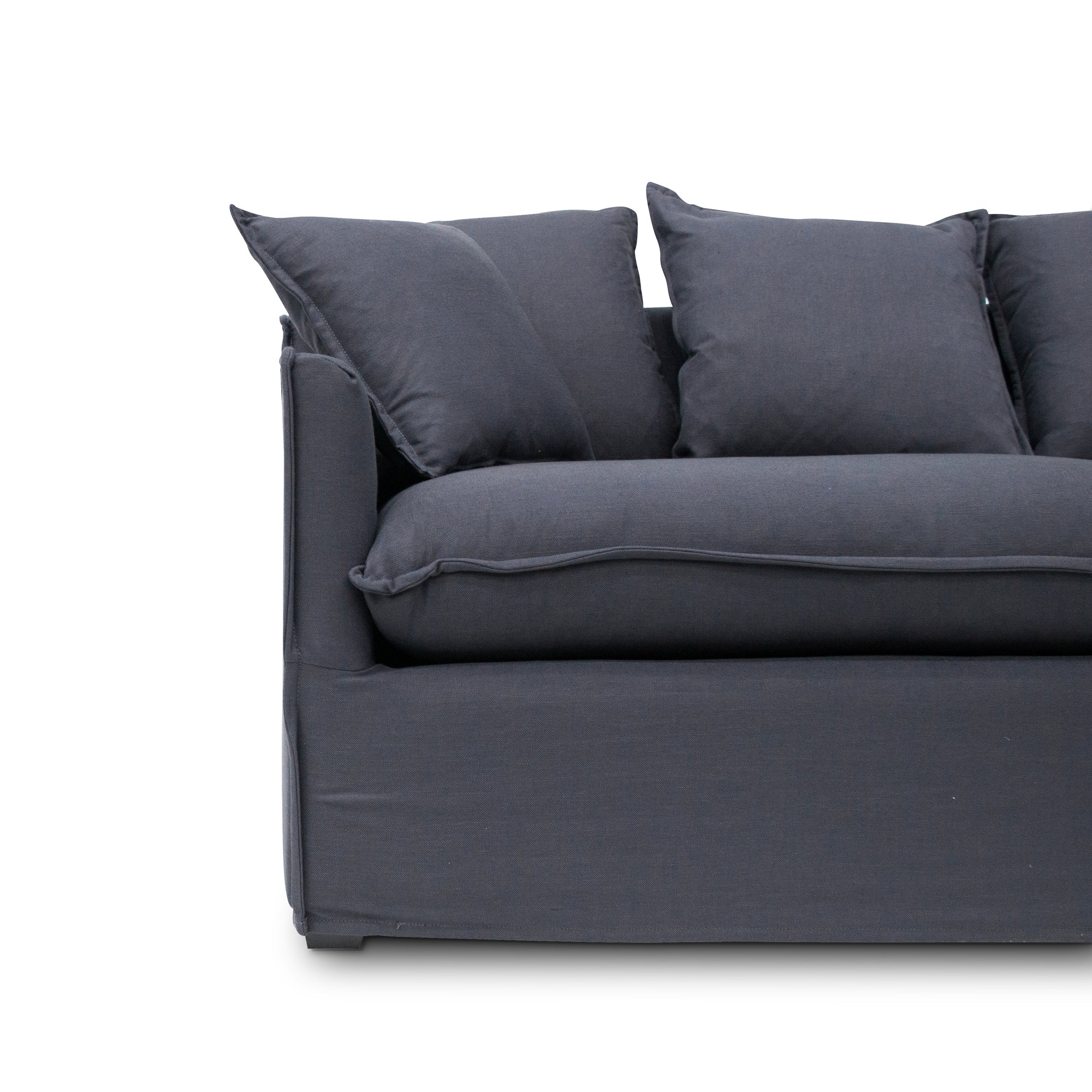 Cassra 3S Sofa - Charcoal Linen - Sofas