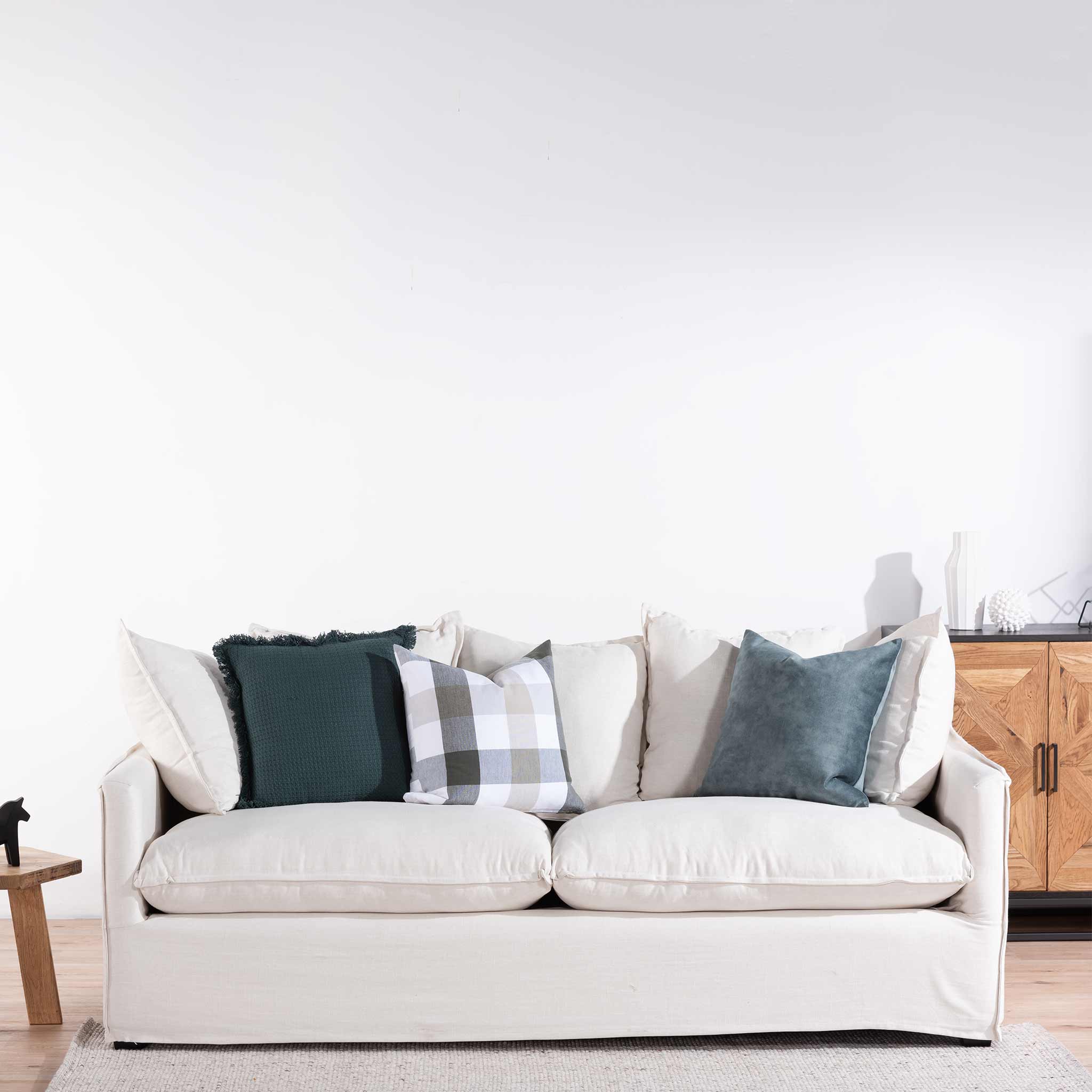 Cassra 3S Sofa - Linen Beige - Sofas